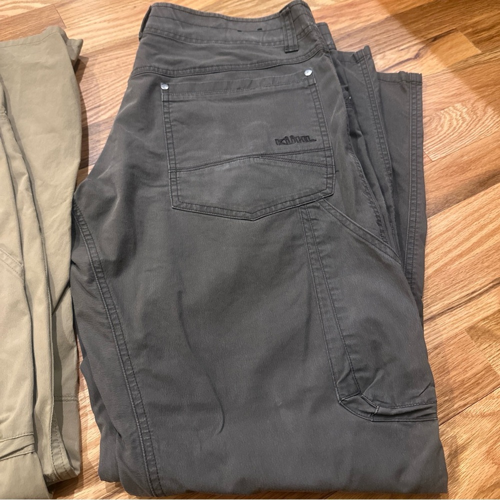 Lot of 2 Kuhl Revolvr Vintage Patina Dye Beige Gray Hiking Pants Outdoor Men 34 - Picture 3 of 16